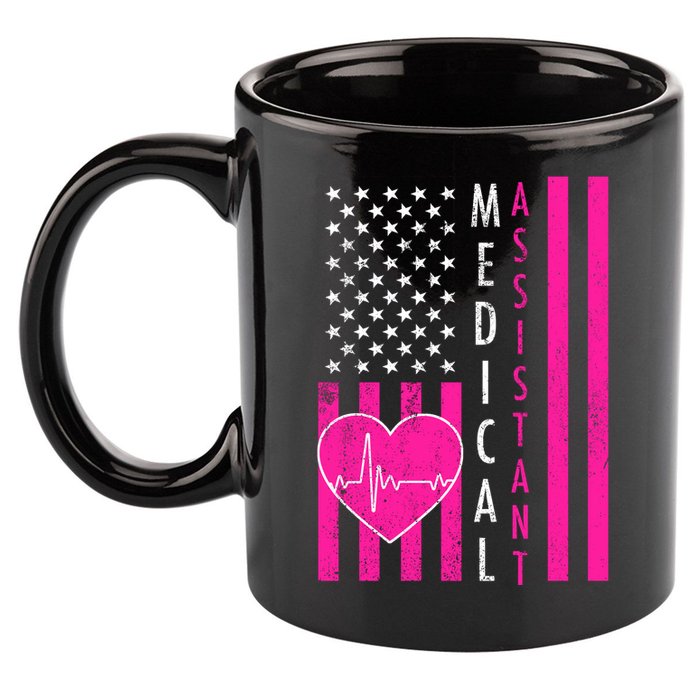 Medical Assistant USA Flag 11oz C Handle Ceramic Mug