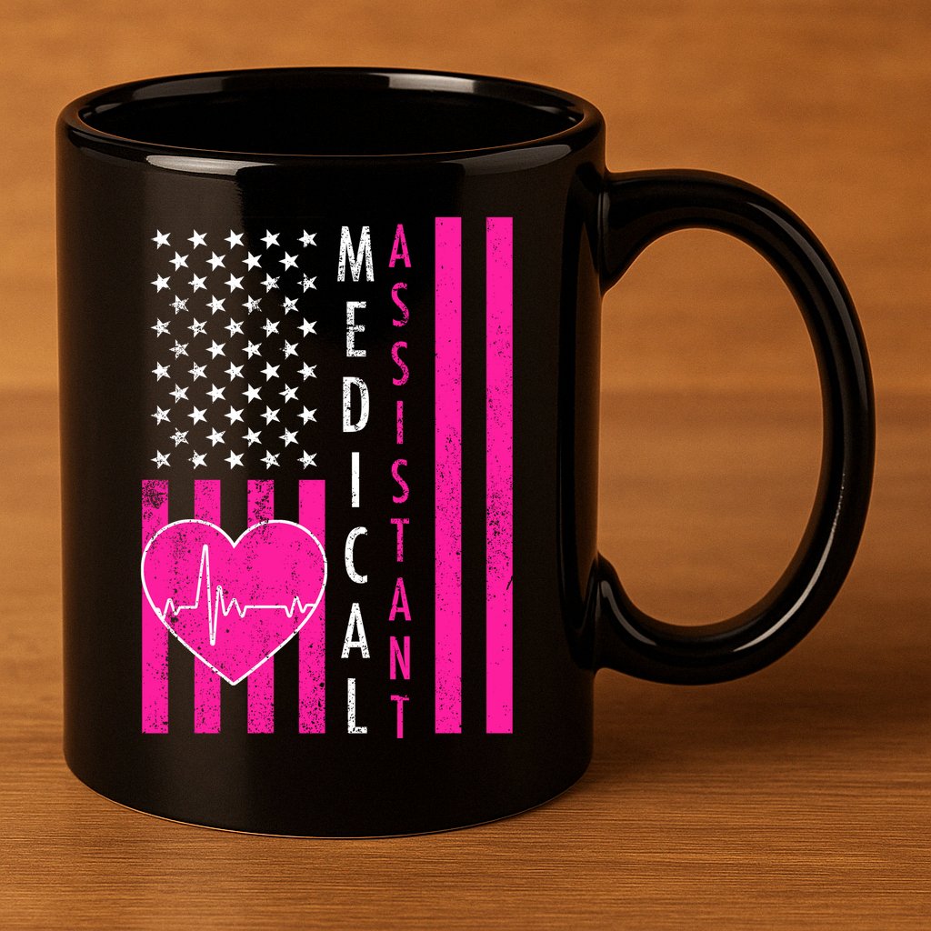 Medical Assistant USA Flag 11oz C Handle Ceramic Mug