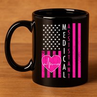 Medical Assistant USA Flag 11oz C Handle Ceramic Mug