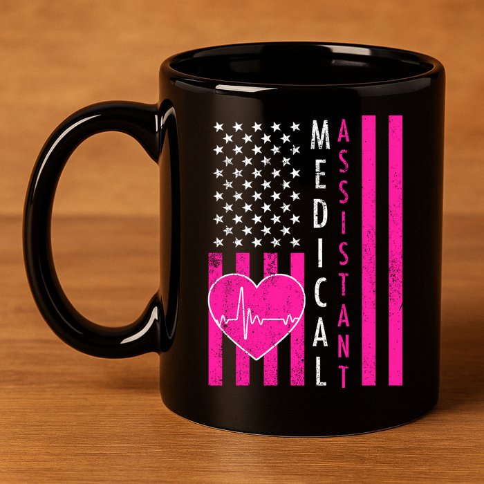 Medical Assistant USA Flag 11oz C Handle Ceramic Mug