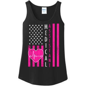 Medical Assistant USA Flag Ladies Essential Tank