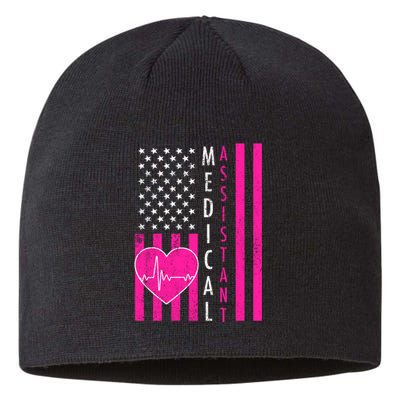 Medical Assistant USA Flag Sustainable Beanie