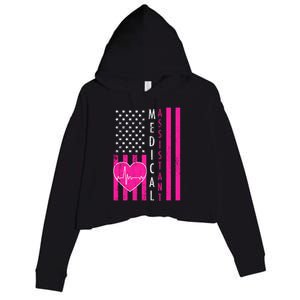 Medical Assistant USA Flag Crop Fleece Hoodie