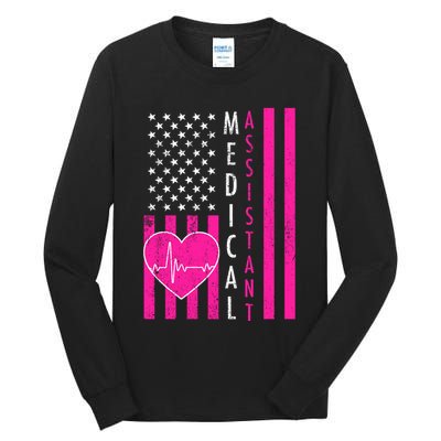 Medical Assistant USA Flag Tall Long Sleeve T-Shirt