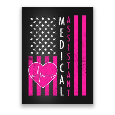 Medical Assistant USA Flag Poster