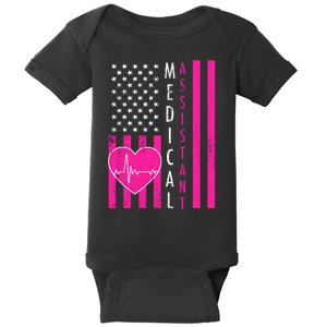 Medical Assistant USA Flag Baby Bodysuit