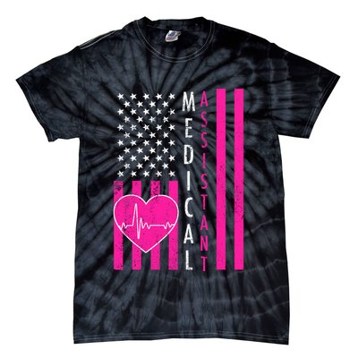 Medical Assistant USA Flag Tie-Dye T-Shirt