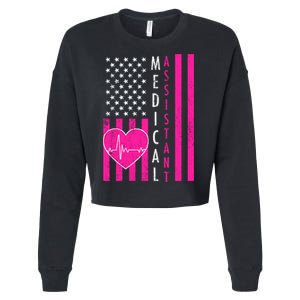 Medical Assistant USA Flag Cropped Pullover Crew