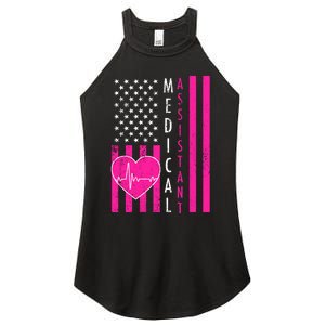 Medical Assistant USA Flag Women's Perfect Tri Rocker Tank