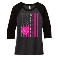 Medical Assistant USA Flag Women's Tri-Blend 3/4-Sleeve Raglan Shirt