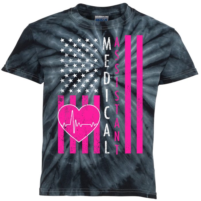 Medical Assistant USA Flag Kids Tie-Dye T-Shirt