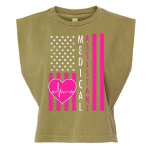 Medical Assistant USA Flag Garment-Dyed Women's Muscle Tee