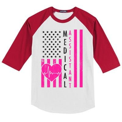 Medical Assistant USA Flag Kids Colorblock Raglan Jersey