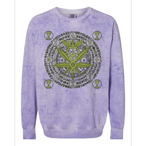 Medical Marijuana Alchemy Circle Colorblast Crewneck Sweatshirt