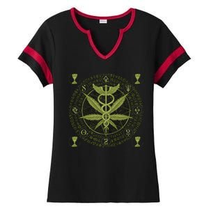 Medical Marijuana Alchemy Circle Ladies Halftime Notch Neck Tee