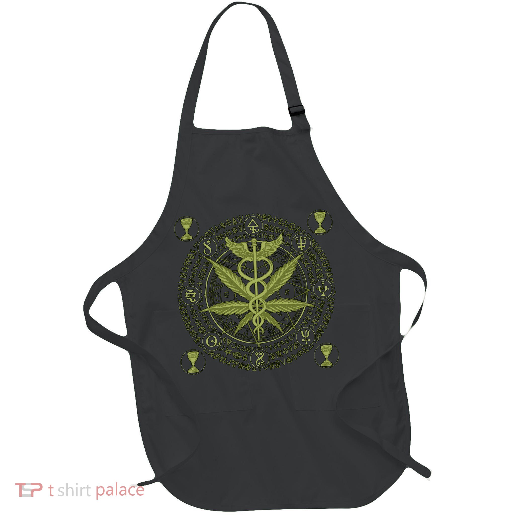 Medical Marijuana Alchemy Circle Full-Length Apron With Pockets