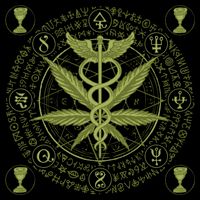 Medical Marijuana Alchemy Circle Apron
