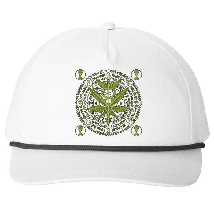 Medical Marijuana Alchemy Circle Snapback Five-Panel Rope Hat