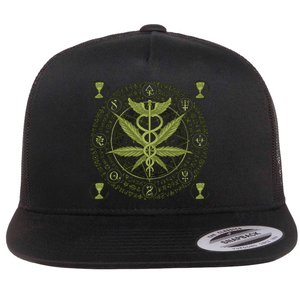 Medical Marijuana Alchemy Circle Flat Bill Trucker Hat