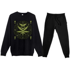 Medical Marijuana Alchemy Circle Premium Crewneck Sweatsuit Set