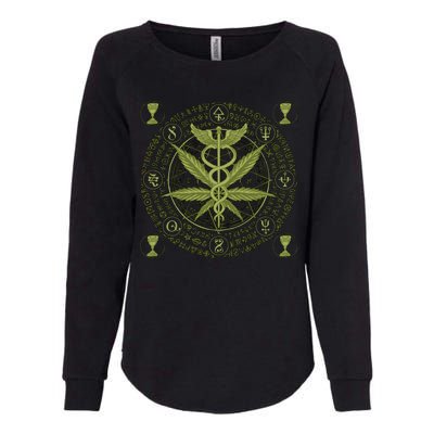 Medical Marijuana Alchemy Circle Womens California Wash Sweatshirt