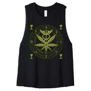 Medical Marijuana Alchemy Circle Women's Racerback Cropped Tank