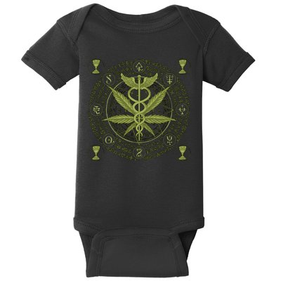 Medical Marijuana Alchemy Circle Baby Bodysuit