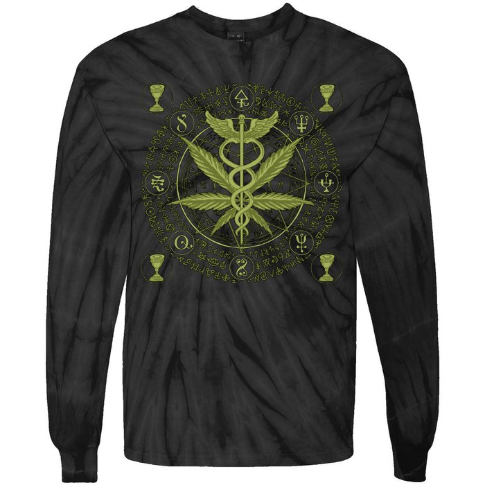 Medical Marijuana Alchemy Circle Tie-Dye Long Sleeve Shirt