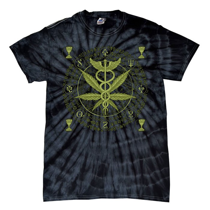 Medical Marijuana Alchemy Circle Tie-Dye T-Shirt