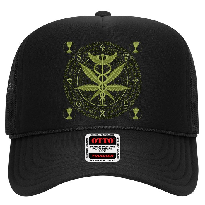 Medical Marijuana Alchemy Circle Trucker Hat