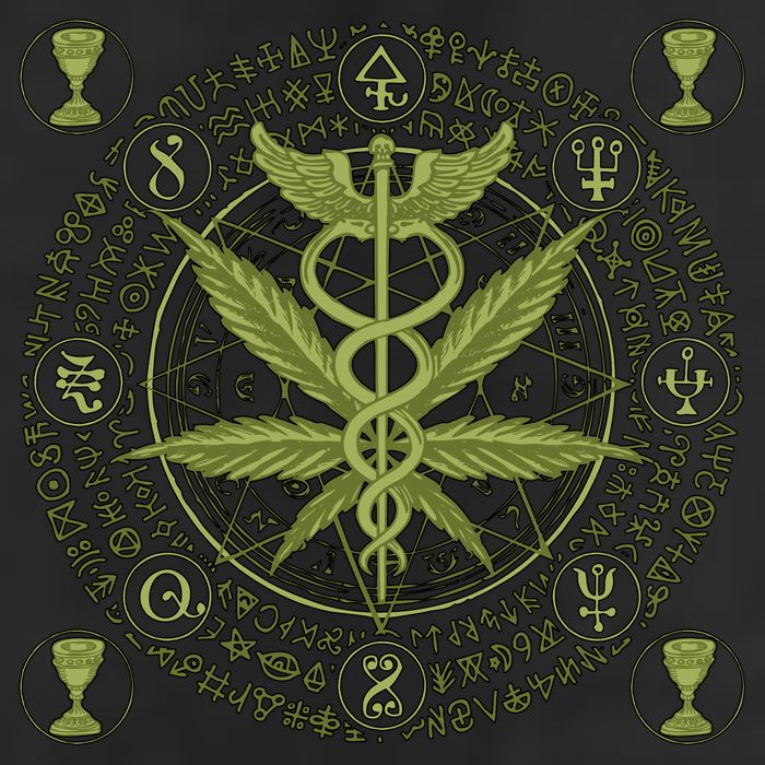 Medical Marijuana Alchemy Circle Trucker Hat
