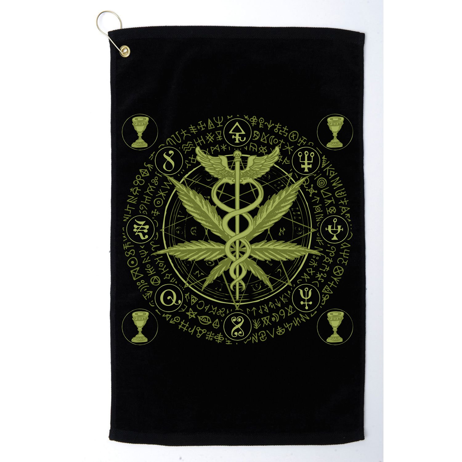Medical Marijuana Alchemy Circle Golf Towel
