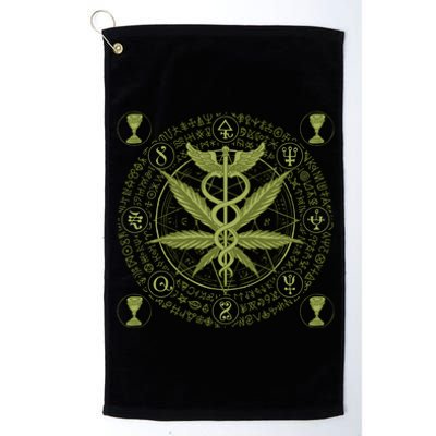 Medical Marijuana Alchemy Circle Platinum Collection Golf Towel