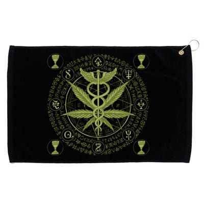 Medical Marijuana Alchemy Circle Grommeted Golf Towel