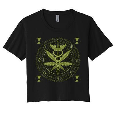 Medical Marijuana Alchemy Circle Women's Crop Top Tee