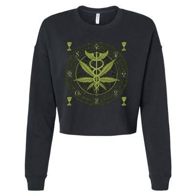 Medical Marijuana Alchemy Circle Cropped Pullover Crew