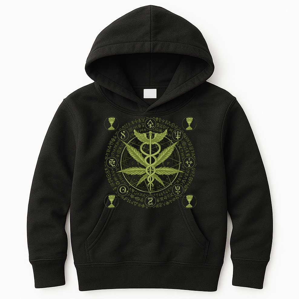 Medical Marijuana Alchemy Circle Kids Hoodie
