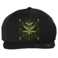 Medical Marijuana Alchemy Circle Wool Snapback Cap