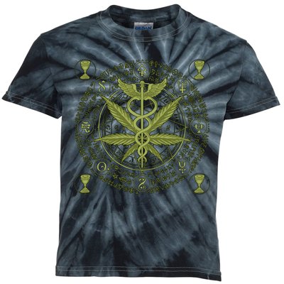 Medical Marijuana Alchemy Circle Kids Tie-Dye T-Shirt