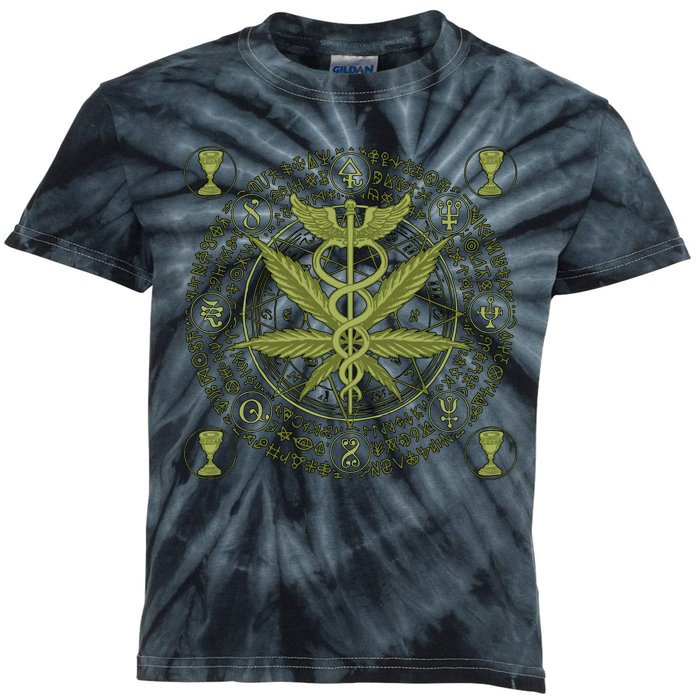 Medical Marijuana Alchemy Circle Kids Tie-Dye T-Shirt