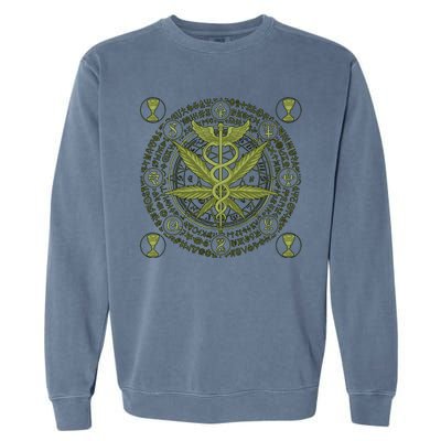 Medical Marijuana Alchemy Circle Garment-Dyed Sweatshirt