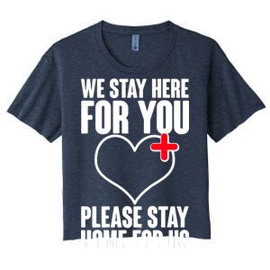 Medical Workers We Stay Here For You Women's Crop Top Tee