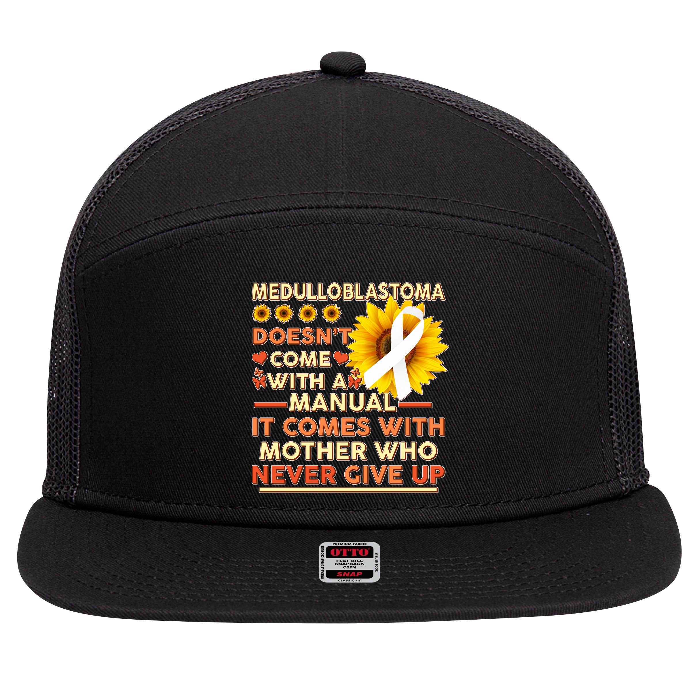 Medulloblastoma Awareness 7 Panel Mesh Trucker Snapback Hat