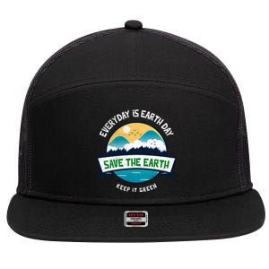 Make Everyday Earth Day Saving Mother Earth Landscape Design Gift 7 Panel Mesh Trucker Snapback Hat