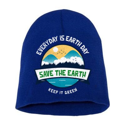 Make Everyday Earth Day Saving Mother Earth Landscape Design Gift Short Acrylic Beanie