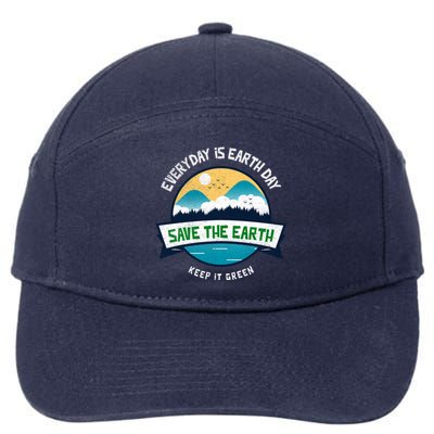 Make Everyday Earth Day Saving Mother Earth Landscape Design Gift 7-Panel Snapback Hat