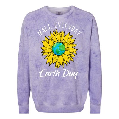 Make Everyday Earth Day Sunflower Colorblast Crewneck Sweatshirt