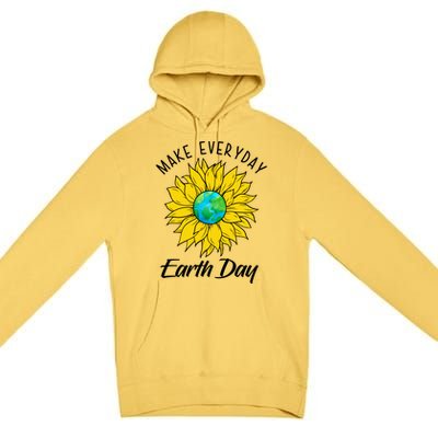 Make Everyday Earth Day Sunflower Premium Pullover Hoodie