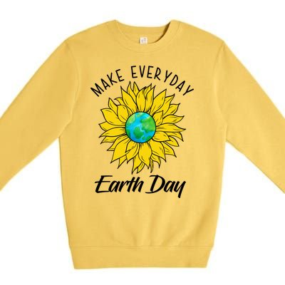 Make Everyday Earth Day Sunflower Premium Crewneck Sweatshirt