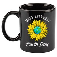 Make Everyday Earth Day Sunflower 11oz C Handle Ceramic Mug